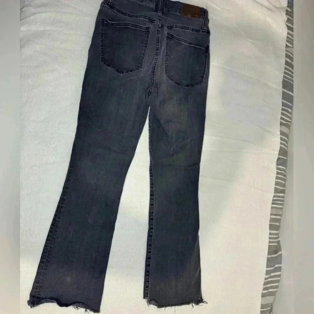 Madewell Cali Demi Boot Black Jeans. Fringed bottoms. 4 Button Fly. - Picture 3 of 11